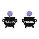Hocus Pocus Cauldron Acrylic Dangle Earring