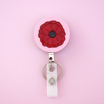 Poppy Acrylic & Metal Badge Reel