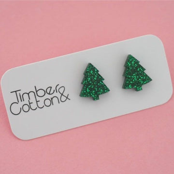 Christmas Tree Acrylic Stud Earrings
