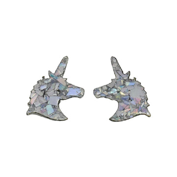 Unicorn Head Acrylic Stud Earrings