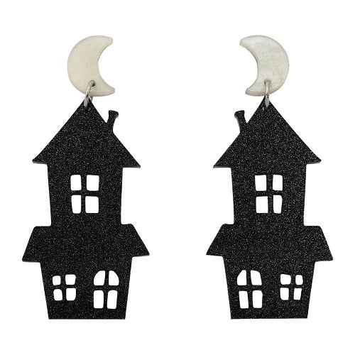 Haunted House Halloween Dangle Earrings