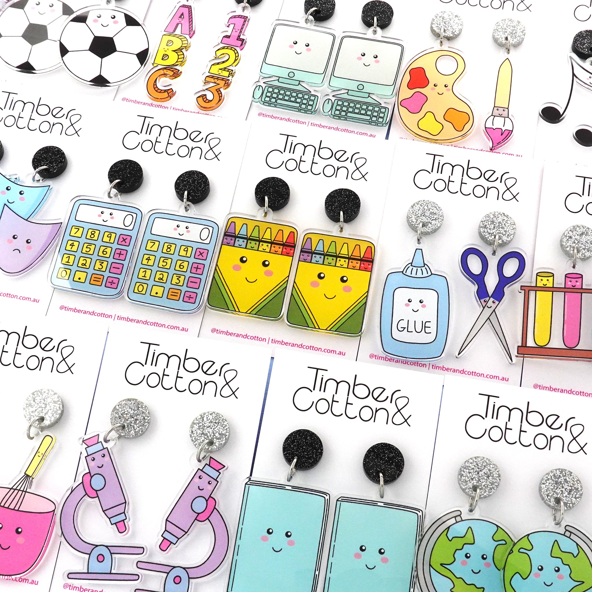 Handmade teacher acrylic dangle earrings