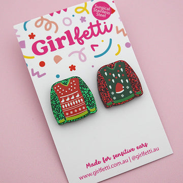 Ugly Christmas Jumper Statement Stud Earring