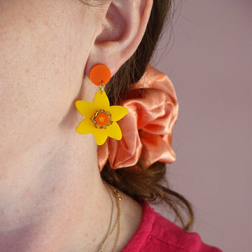 Daffodil Acrylic Dangle Earrings