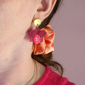 Orchid Acrylic Dangle Earrings