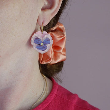 Pansy Acrylic Dangle Earrings