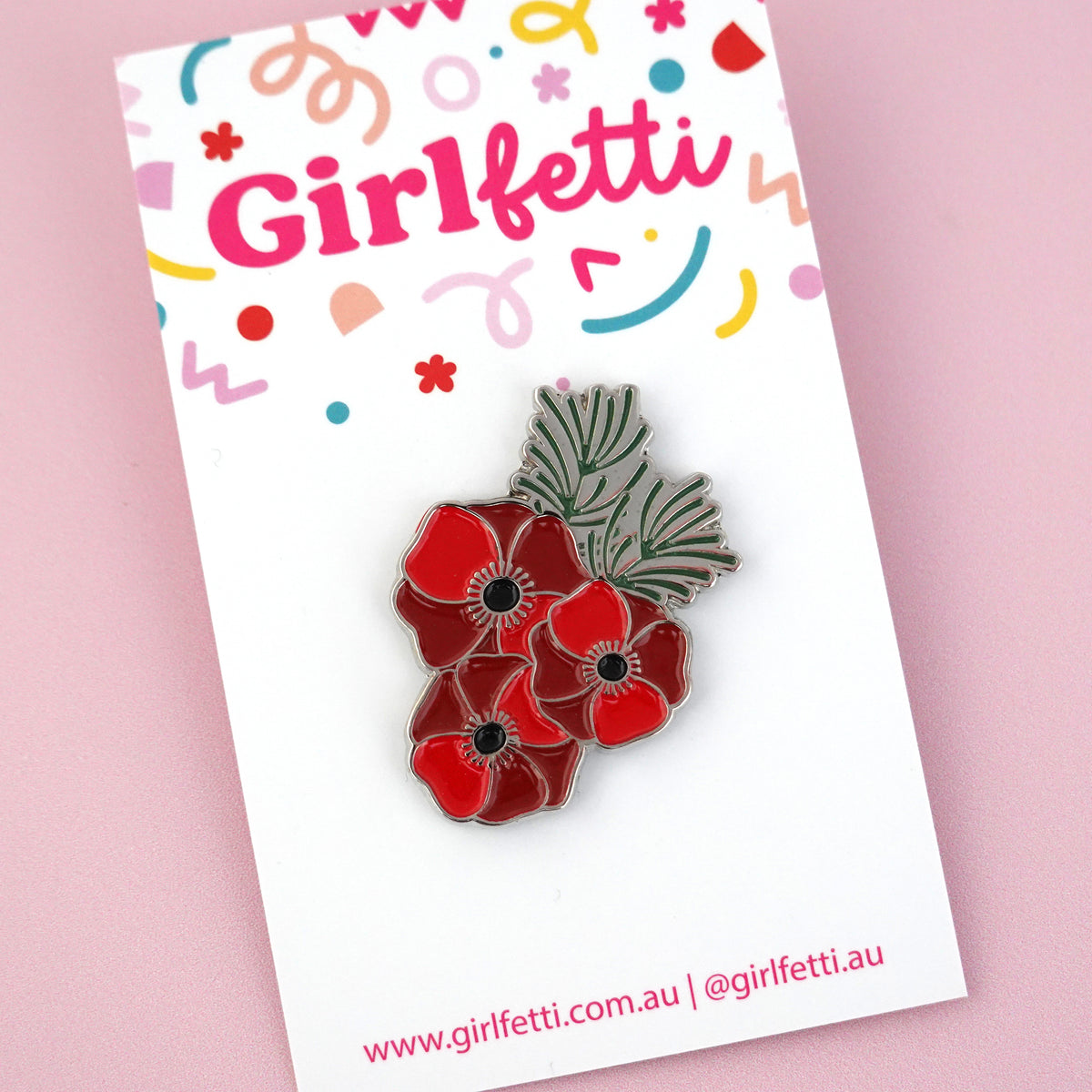Poppy Enamel Pin | ANZAC Day Pin – KIN & PAR PTY LTD