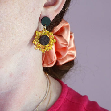 Sunflower Acrylic Dangle Earrings