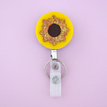 Sunflower Acrylic & Metal Badge Reel