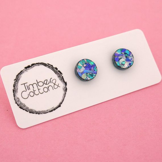 10mm Circle Acrylic Stud Earrings