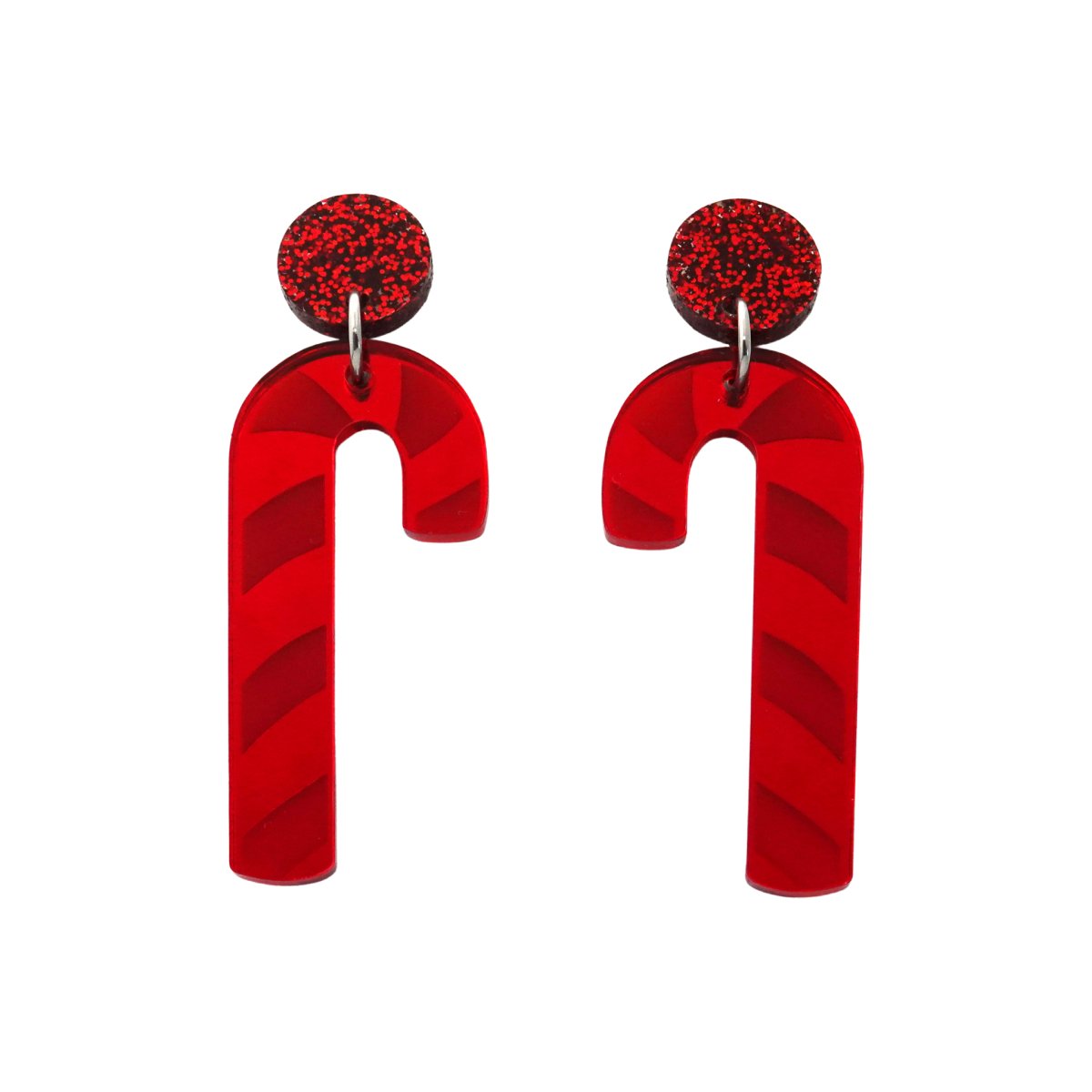 Christmas Candy Cane Acrylic Dangle Earrings