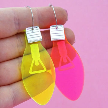PRE-ORDER Christmas Light Hoop Acrylic Dangle Earrings (Shipping from 6/12/23)