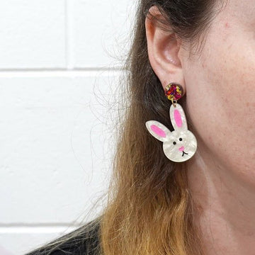 Mismatch Easter Bunny Dangle Earrings