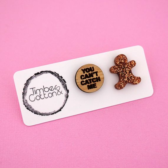 PRE-ORDER 'You Can't Catch Me' Christmas Acrylic Stud Earrings