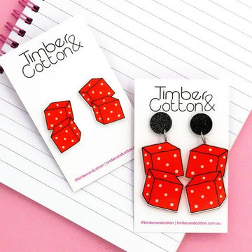 Dice Statement Stud Earring - Timber & Cotton
