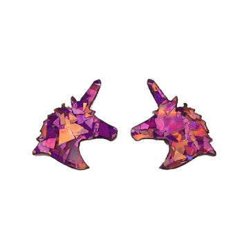 Unicorn Head Acrylic Stud Earrings