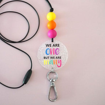 'We Are One But We Are Many' Harmony Day Teacher Silicone & Acrylic Lanyard