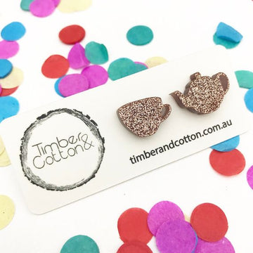 Teapot & Teacup Acrylic Stud Earrings